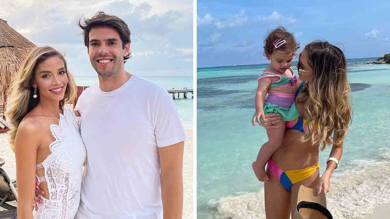 Carol Dias mostra fotos da viagem para Cancún com Kaká e filha