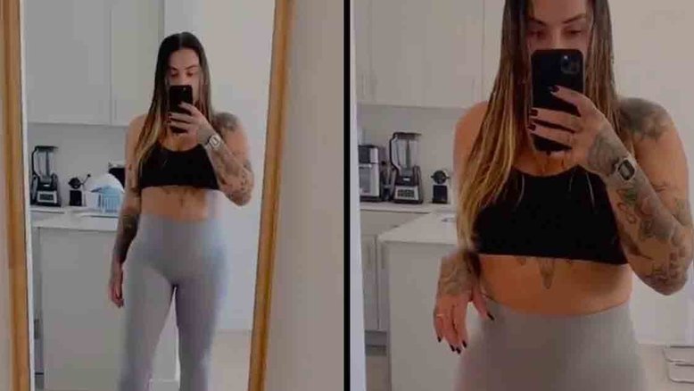 Ex-Panicat Dani Bolina exibe barriga de gravidez: ‘Aperta, machuca, incomoda’