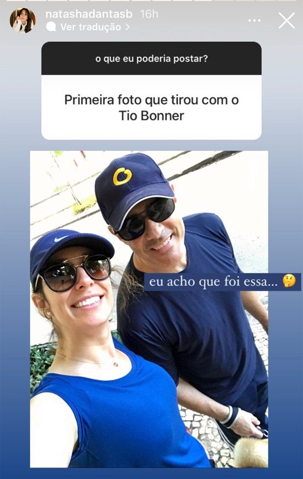 Natasha Dantas atende pedido de seguidor e mostra primeira foto com William Bonner 4 Natasha Dantas atende pedido de seguidor e mostra primeira foto com William Bonner