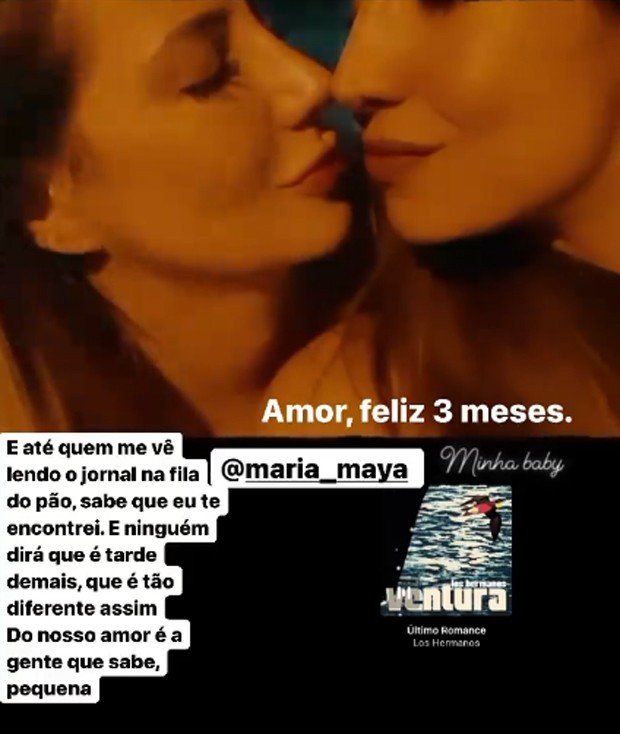Maria Maya ganha declaração da namorada em aniversário de namoro