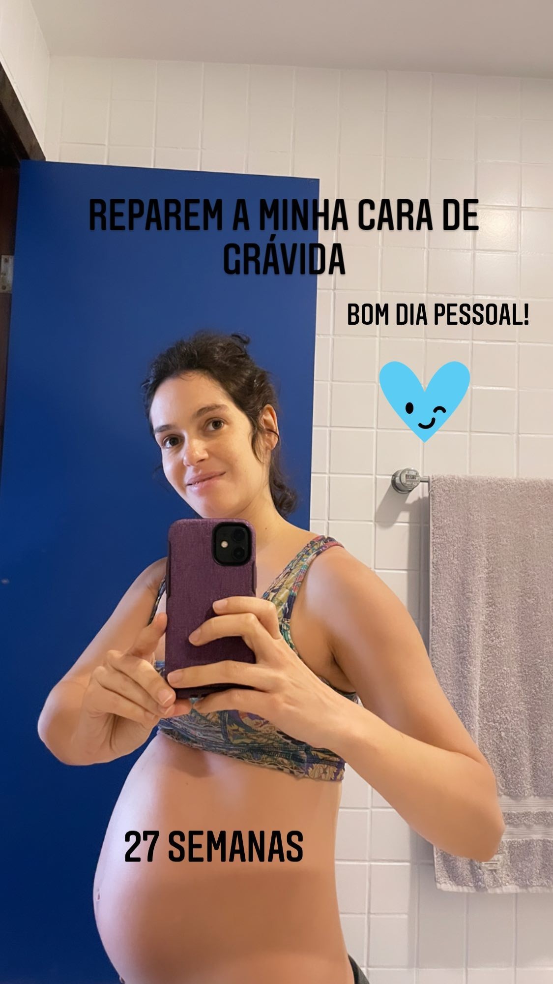 Maria Flor mostra barriga de gravidez: ‘Carinha de grávida’