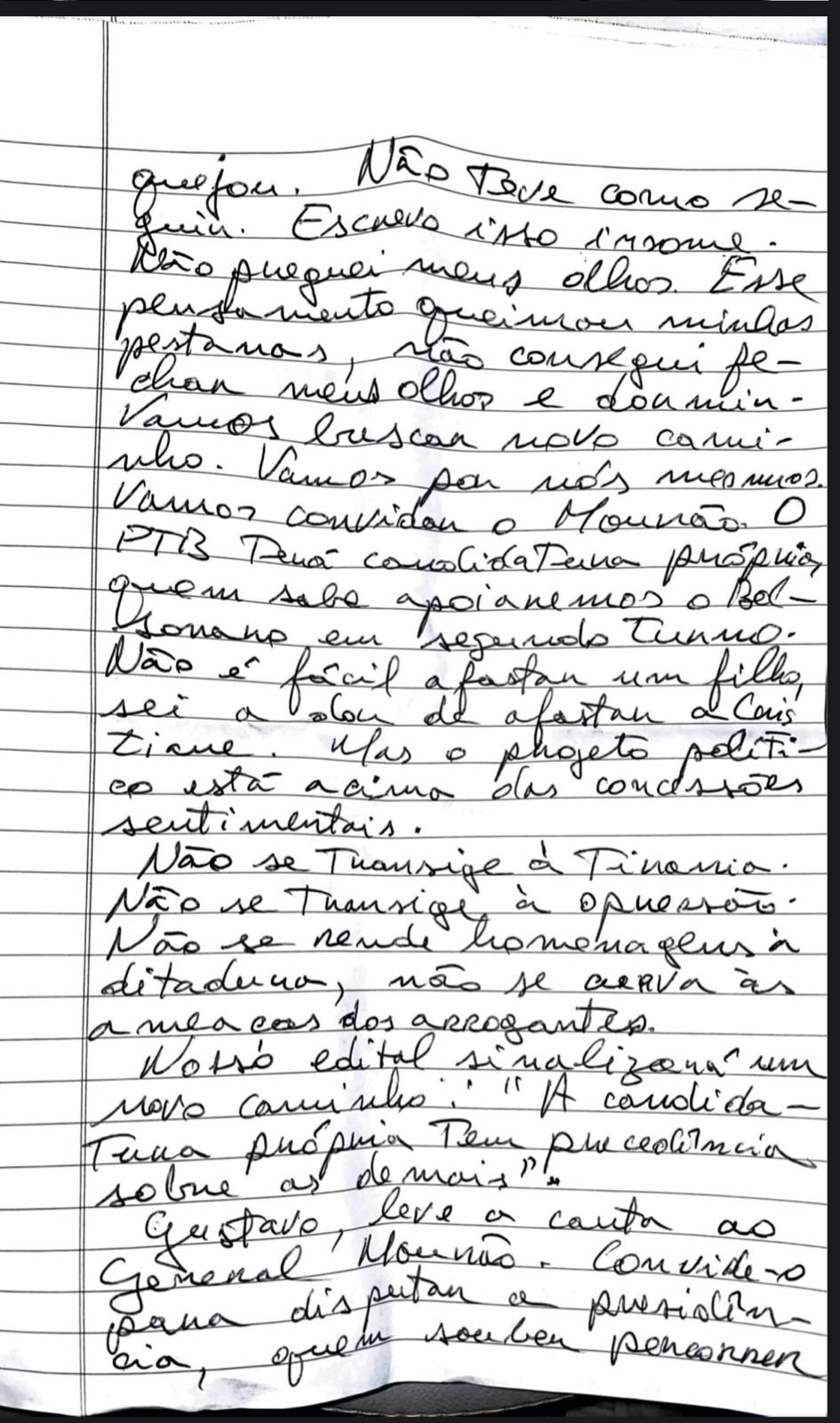 Em carta, Jefferson indica rompimento com Bolsonaro