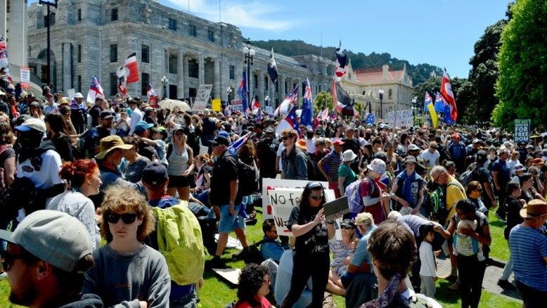 Protesto na Nova Zelândia contra restrições