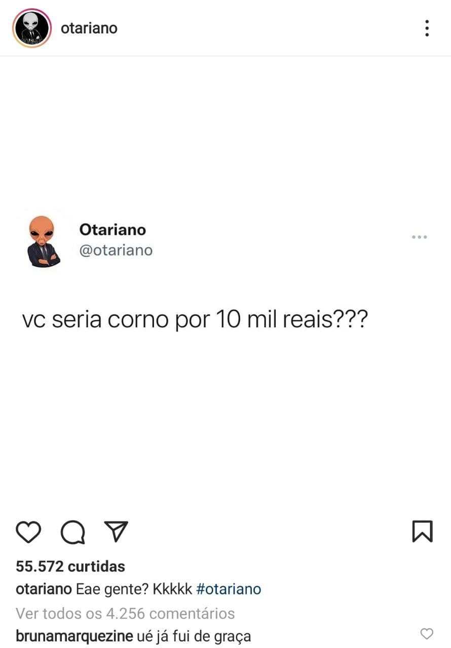 Bruna Marquezine responde se aceitaria ser traída por R$ 10 mil: 'Já fui de graça' 4 Bruna Marquezine responde se aceitaria ser traída por R$ 10 mil: 'Já fui de graça'