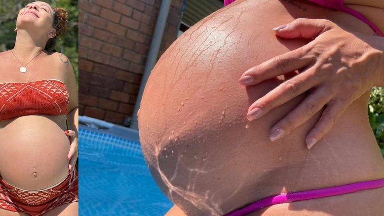 Fabiula Nascimento mostra barriga de sete meses de gravidez de gêmeos