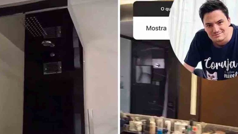 Felipe Neto viraliza ao mostrar ducha que ‘toca música e faz sauna’