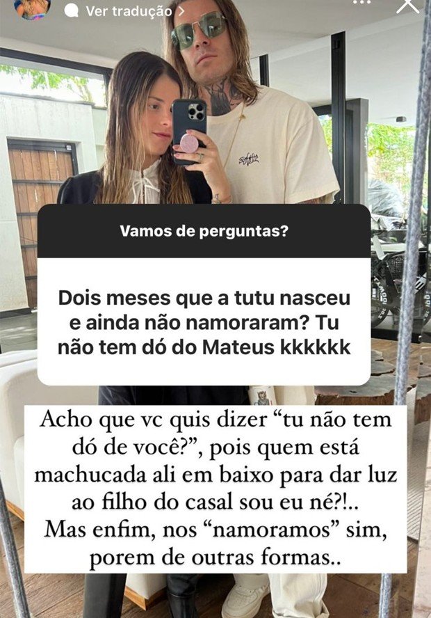 Shantal responde crítica de seguidor por falta de sexo após parto