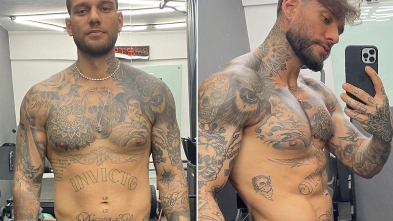 Lucas Lucco mostra mudanças no corpo oito meses após lesão no peitoral