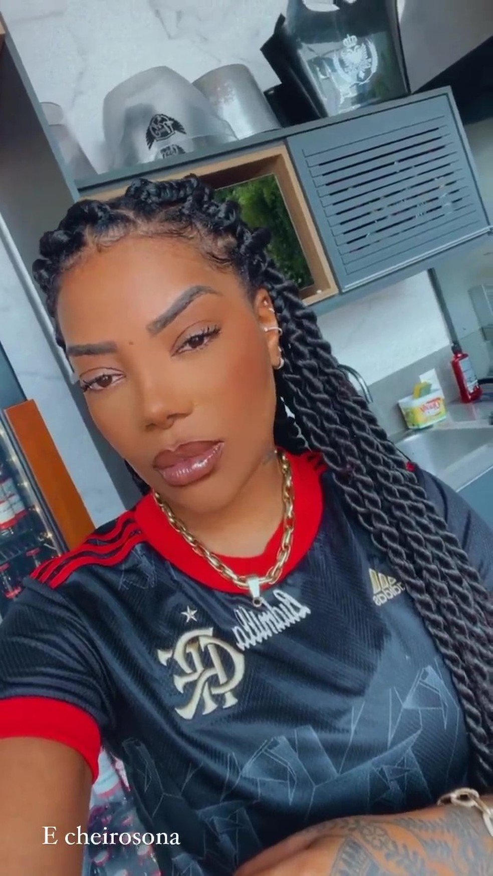 A cantora Ludmilla exibiu a torcida pelo Flamengo