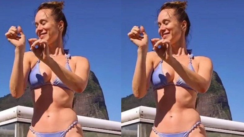 Mariana Ximenes rebola de biquíni e Camila Pitanga elogia: 'Gata'