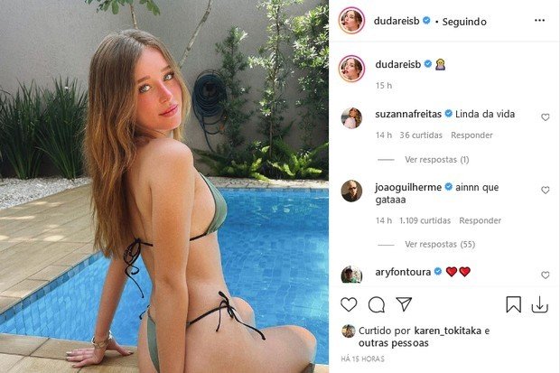 João Guilherme empolga fãs ao comentar foto de Duda Reis: ‘Que gata’