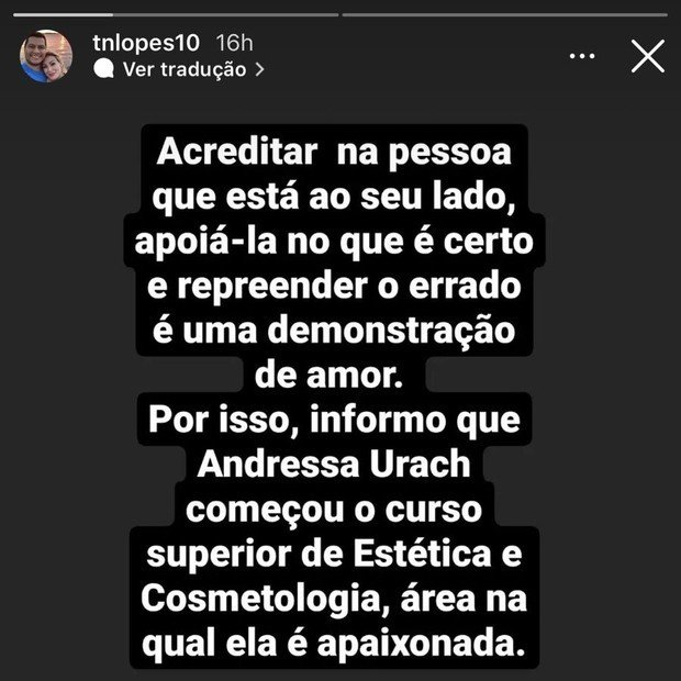 Marido de Andressa Urach divulga que modelo começou a fazer faculdade 4 Marido de Andressa Urach divulga que modelo começou a fazer faculdade