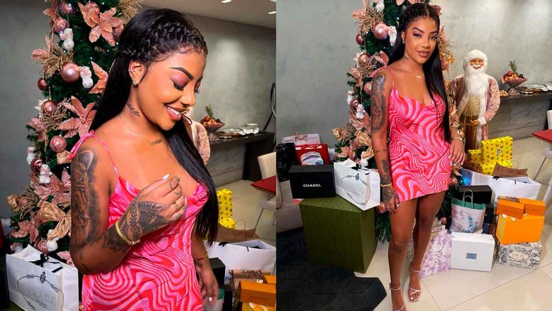 Ludmilla usa look acessível para passar Natal com a família.