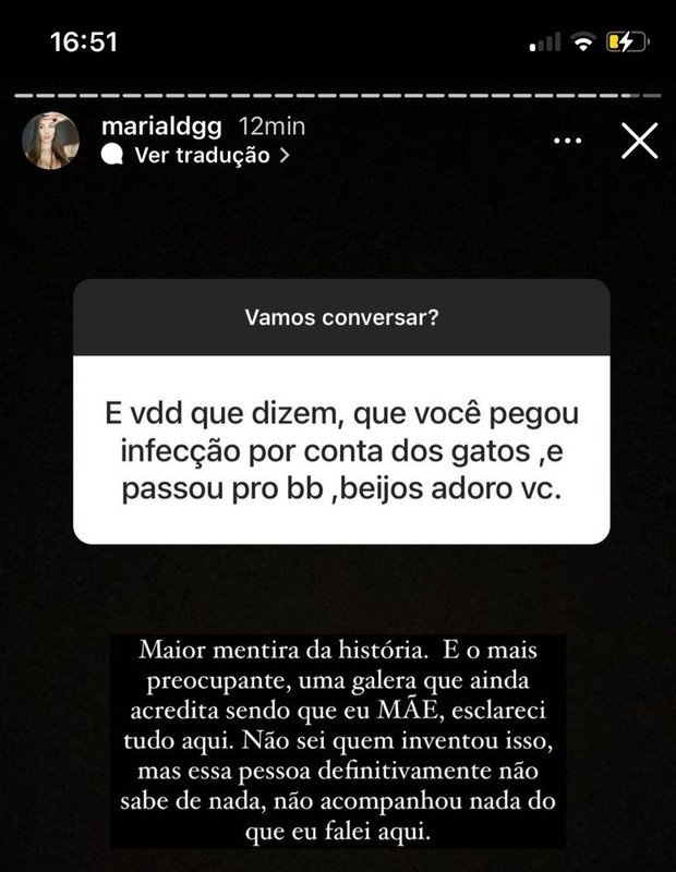 Maria Lina nega boato de que teria pego infecção de gatos durante gravidez 4 Maria Lina nega boato de que teria pego infecção de gatos durante gravidez