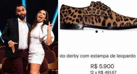 Juliette presenteou Gil do Vigor com sapato de quase R$ 6 mil em amigo secreto
