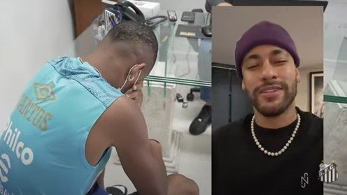 Ângelo se emociona com recado de Neymar ao receber a camisa 11 do Santos: 'Estou tremendo'