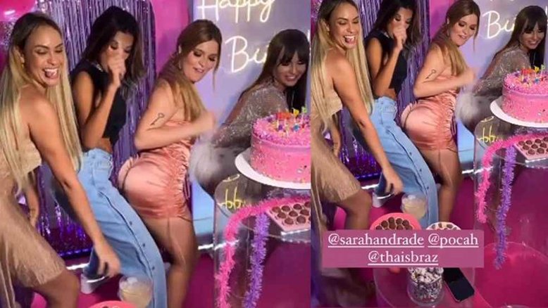 Vihh Tube faz festa no estilo balada com Sarah e Pocah para Thais Braz