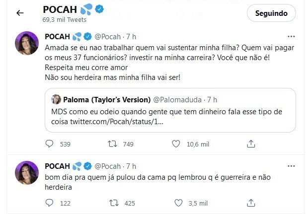 'Quem paga meus 37 funcionários?', diz Pocah ao rebater crítica 4 'Quem paga meus 37 funcionários?', diz Pocah ao rebater crítica
