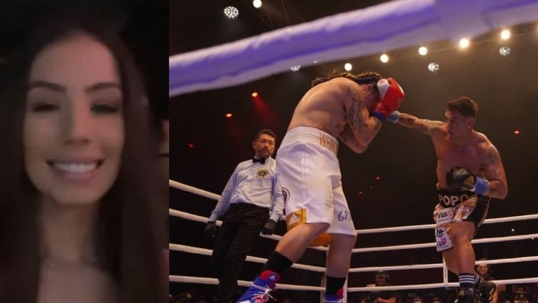 Ex-noiva prestigia luta de box de Whindersson Nunes