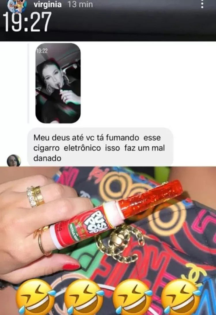 Seguidor de Virgínia confunde pirulito nostálgico com cigarro eletrônico 4 Seguidor de Virgínia confunde pirulito nostálgico com cigarro eletrônico