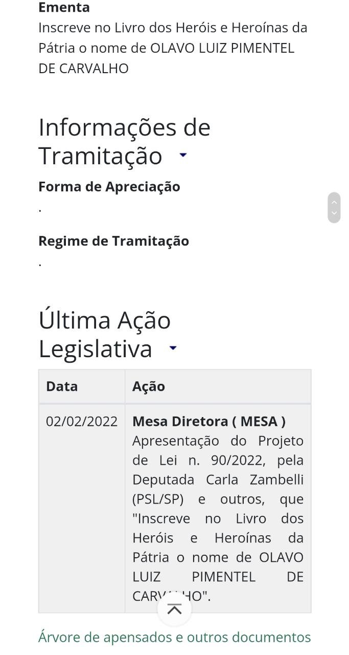 Deputados apresentam PL para incluir Olavo no... Livro dos Heróis da Pátria 5 Deputados apresentam PL para incluir Olavo no... Livro dos Heróis da Pátria