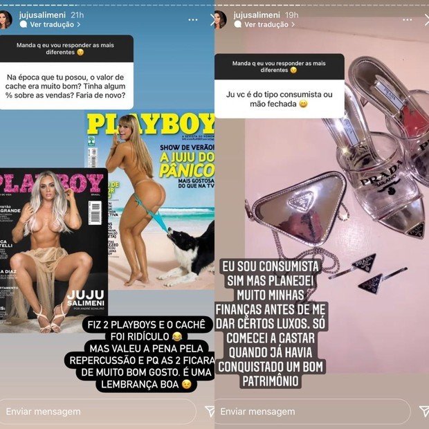 'Cachê ridículo', lembra Juju Salimeni sobre posar nua em revista 4 'Cachê ridículo', lembra Juju Salimeni sobre posar nua em revista