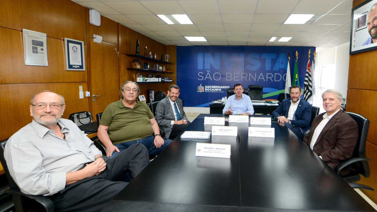 Visita secretario Marcos Penido e Fernando Marangoni ao Gabinete do prefeito de São Bernardo do Campo, Orlando Morando