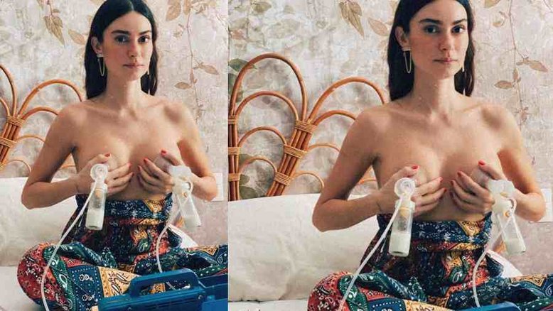Thaila Ayala mostra momento íntimo com bombas para amamentação do filho