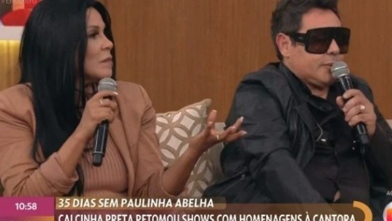 Cantores do Calcinha Preta se estranham ao vivo no programa do "Encontro"