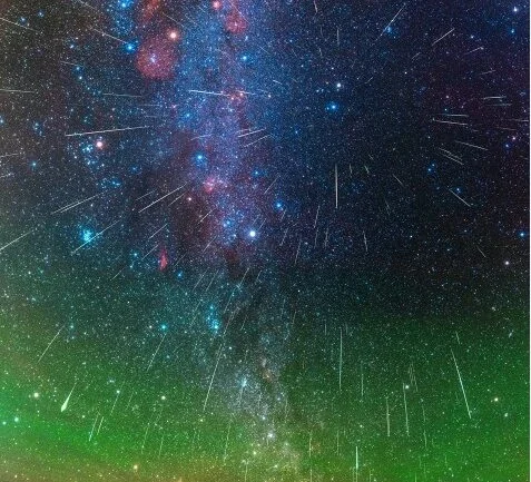 Todos esses meteoros vêm da direção da Constelação de Gêmeos no céu. É por isso que a maior chuva de meteoros em dezembro é conhecida como Geminídeos. A composição acima resulta de muitas imagens feitas durante a chuva de meteoros Geminídeos em dezembro de 2020. Em três dimensões, detritos do tamanho de areia expelidos do asteroide 3200 Phaethon seguem uma órbita definida em torno do nosso Sol, e a parte da órbita que se aproxima da Terra é superposta na frente da Constelação de Gêmeos