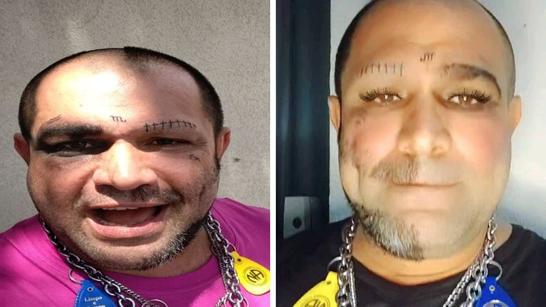 Evandro Santo tatua o rosto e celebra tratamento na reabilitação: ‘Não vão me ver ter recaída’