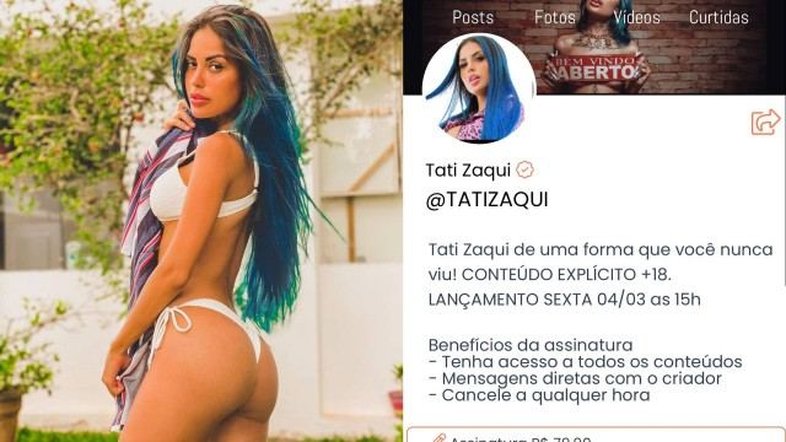 Tati Zaqui anuncia perfil com nudes diários no OnlyFans: ‘Vair ter tudo’