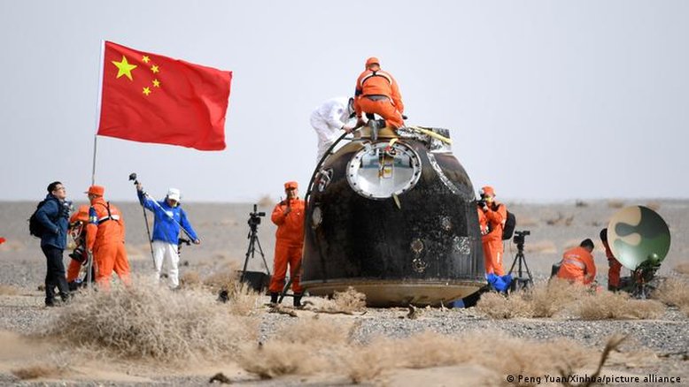 Astronautas chineses retornam à Terra após seis meses
