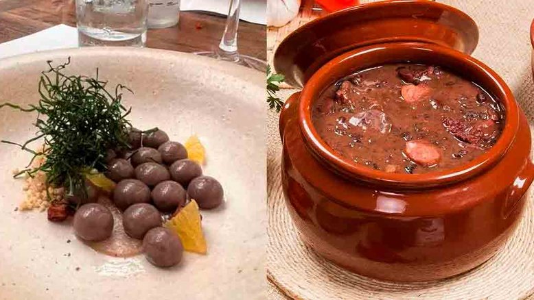 Chay Suede vira piada nas redes sociais com foto de ‘feijoada gourmet’ (Foto: Instagram e iStock)