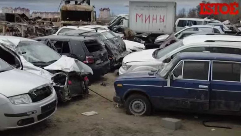 Bucha usa terreno desocupado como cemitério de carros