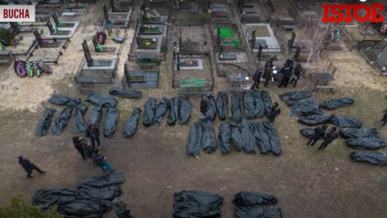 GALERIA- Bucha tem filas de cadáveres após ataques da Rússia