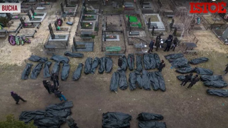 GALERIA- Bucha tem filas de cadáveres após ataques da Rússia