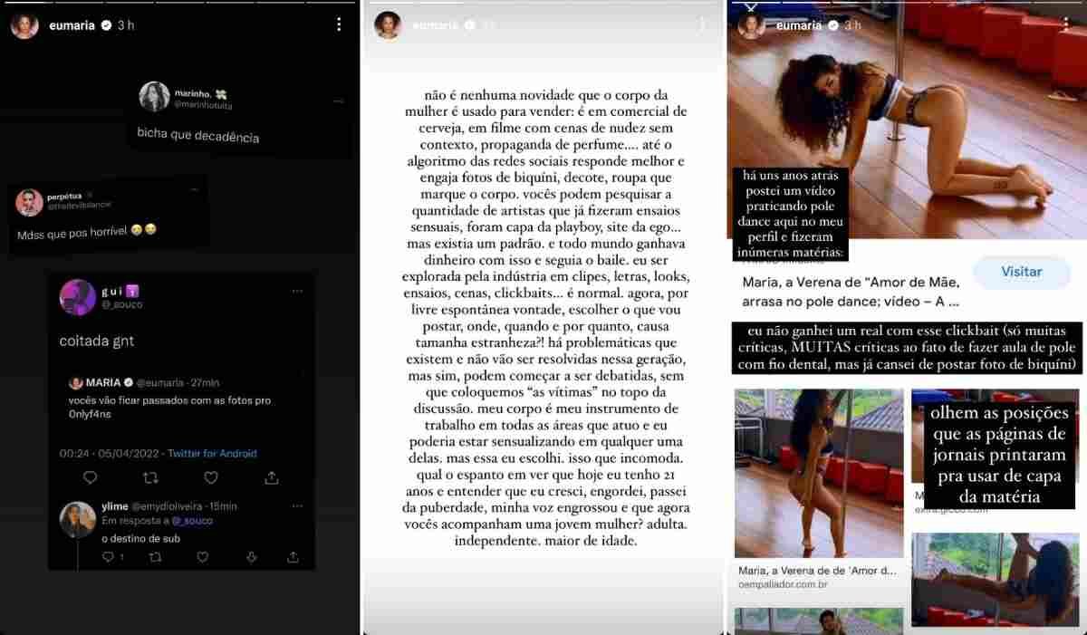 Após criar OnlyFans, Maria rebate críticas: 'Capitalizei sexualização que fazem com meu corpo'
