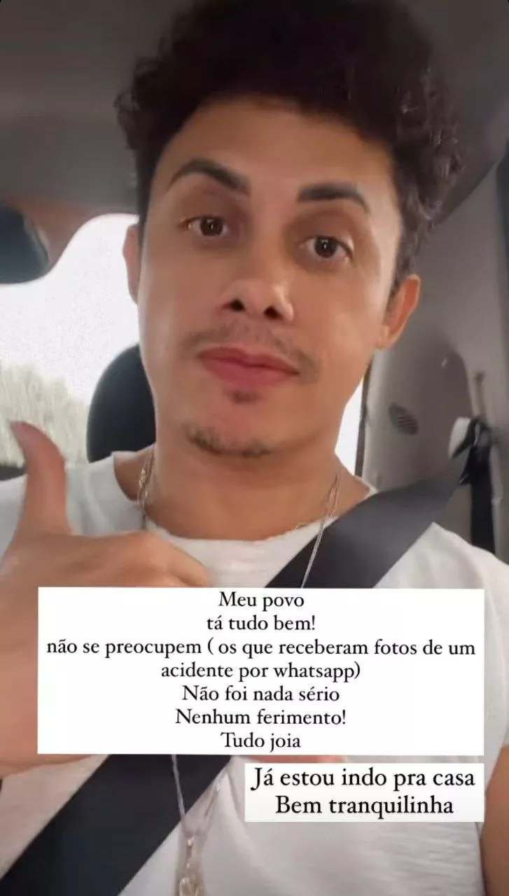 Silvero Pereira tranquiliza fãs após acidente de carro: 'Não foi nada sério'