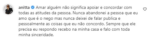 'Amar não significa apoiar todas as atitudes', diz Anitta sobre Nego do Borel 4 'Amar não significa apoiar todas as atitudes', diz Anitta sobre Nego do Borel