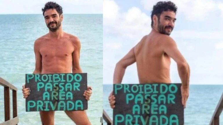 Caio Blat surge nu na praia: 