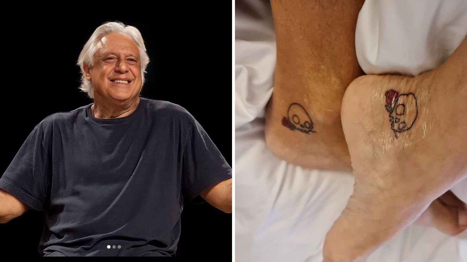 Antonio Fagundes faz tatuagem com esposa e se diverte: ‘Primeira e última’