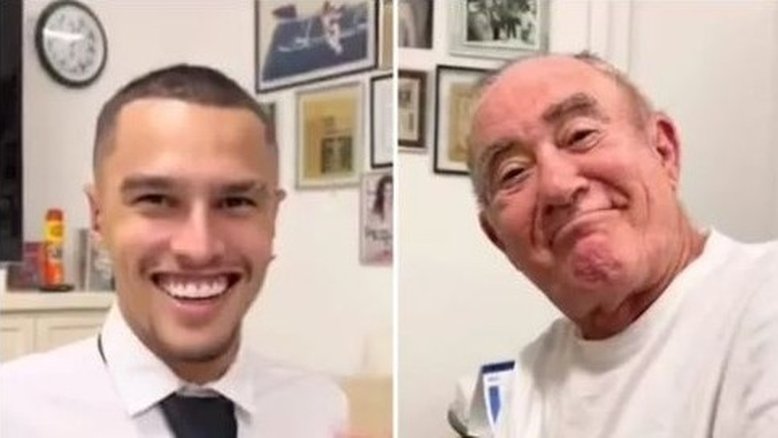 Mulher de Renato Aragão tira sarro do ator após nó em gravata de genro: 'Parecendo a do Didi'