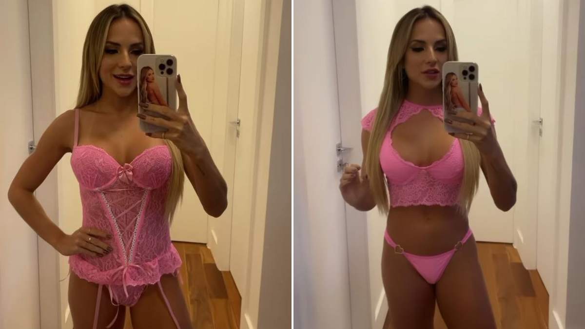Gabi Martins dança de lingerie rosa e incendeia as redes sociais