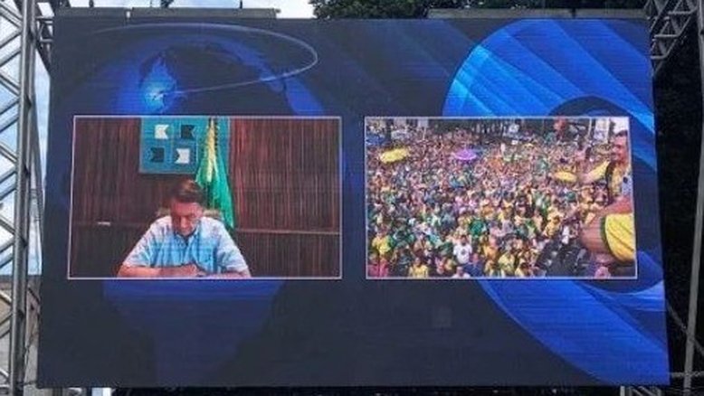 'Venceremos, porque o bem sempre vence o mal', diz Bolsonaro em vídeo na Paulista