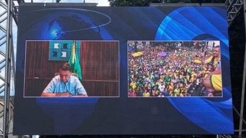 'Venceremos, porque o bem sempre vence o mal', diz Bolsonaro em vídeo na Paulista