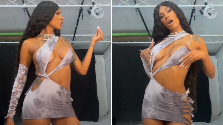 Pocah dança com vestido ousado e curtíssimo e chama atenção nas redes