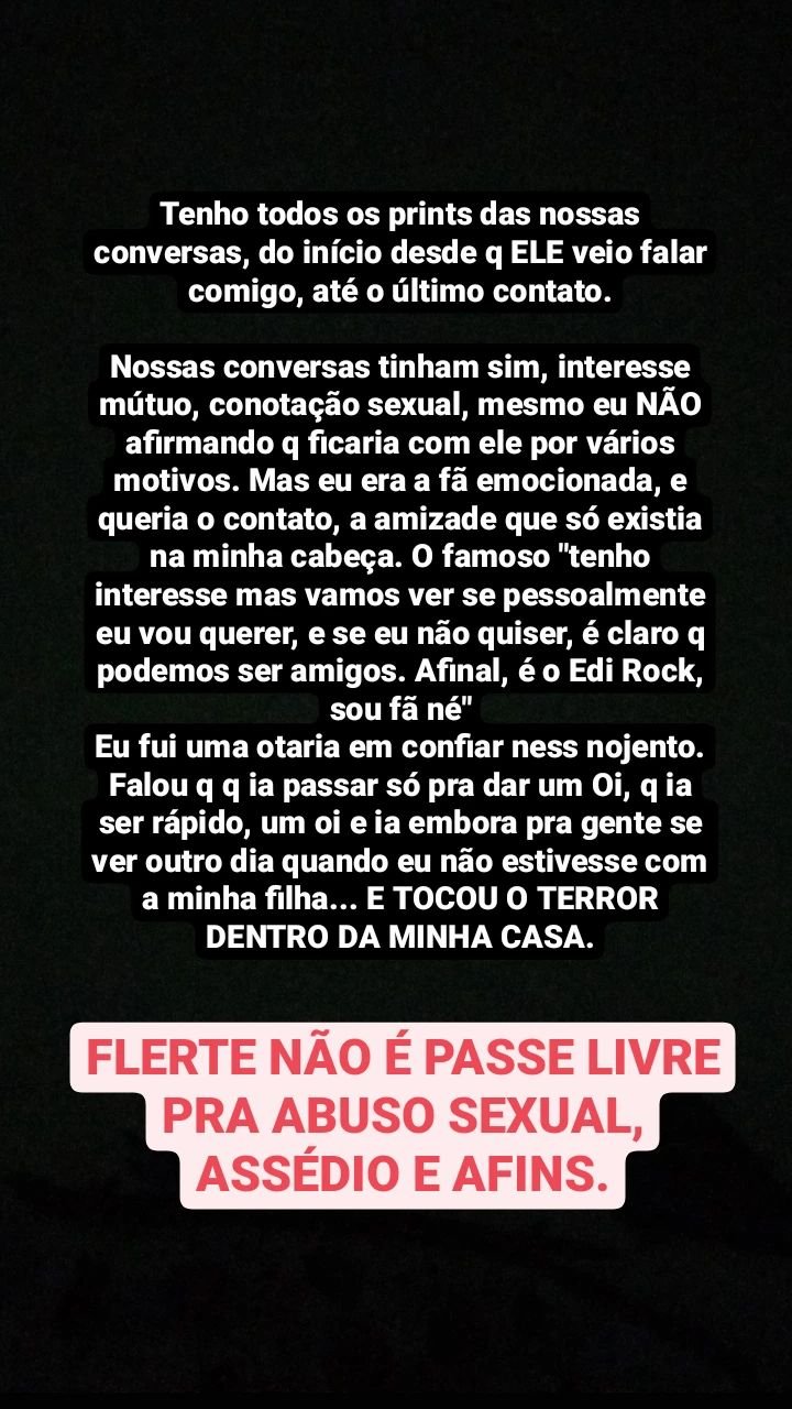 Influencer acusa Edi Rock, dos Racionais MC's, de abuso sexual; rapper nega