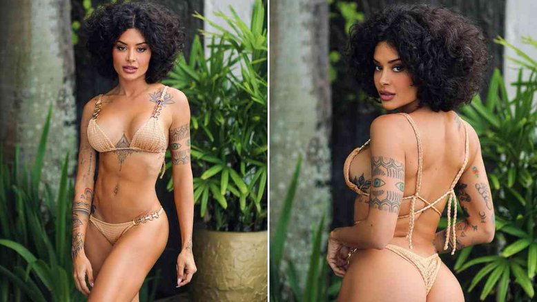 'Corpo, mente e espírito em equilíbrio', diz Aline Campos ao posar de biquíni