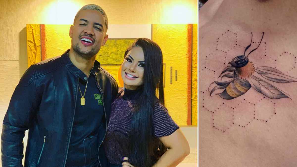 Viúvo de Paulinha Abelha faz tatuagem em homenagem à vocalista do Calcinha Preta